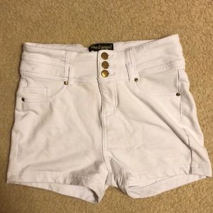 White high-waisted shorts